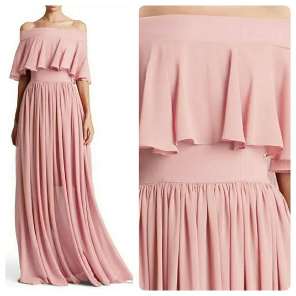 Dress the Population Dresses & Skirts - The PopulationViolet Off the Shoulder ChiffonGown